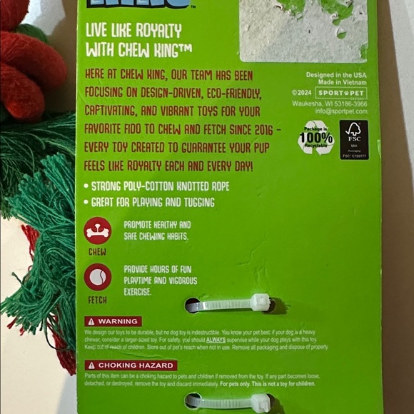 Chew King Large Dog Rope Toy Christmas - Picture 3 of 3